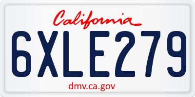 CA license plate 6XLE279