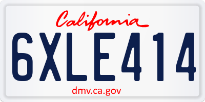 CA license plate 6XLE414