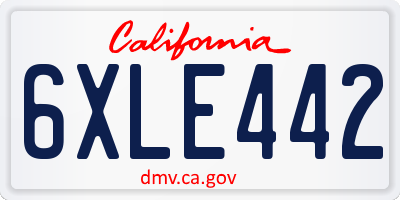 CA license plate 6XLE442