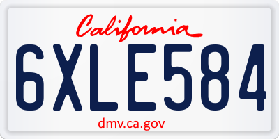 CA license plate 6XLE584
