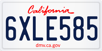 CA license plate 6XLE585