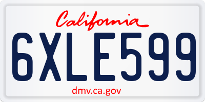 CA license plate 6XLE599