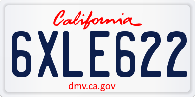 CA license plate 6XLE622