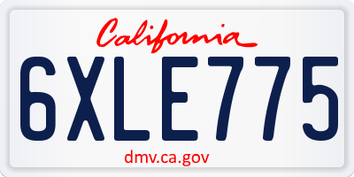 CA license plate 6XLE775