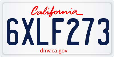 CA license plate 6XLF273
