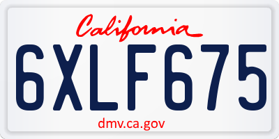 CA license plate 6XLF675