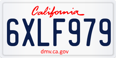 CA license plate 6XLF979