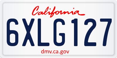 CA license plate 6XLG127