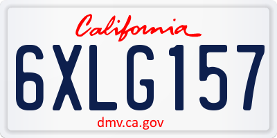 CA license plate 6XLG157