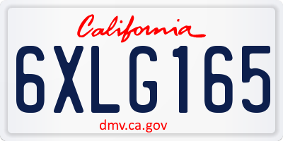 CA license plate 6XLG165