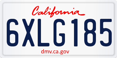 CA license plate 6XLG185