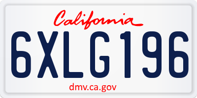 CA license plate 6XLG196