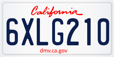 CA license plate 6XLG210