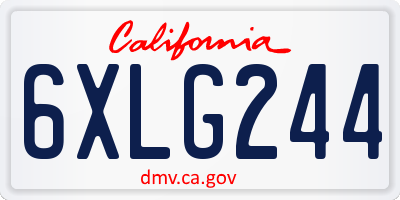 CA license plate 6XLG244