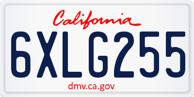 CA license plate 6XLG255