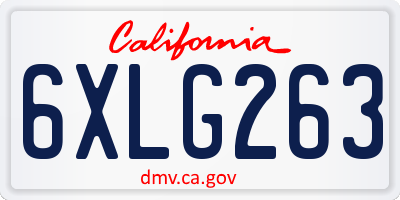 CA license plate 6XLG263