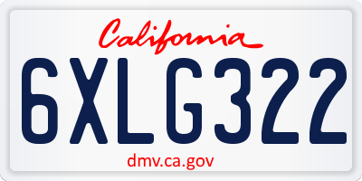 CA license plate 6XLG322