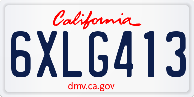 CA license plate 6XLG413