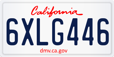 CA license plate 6XLG446