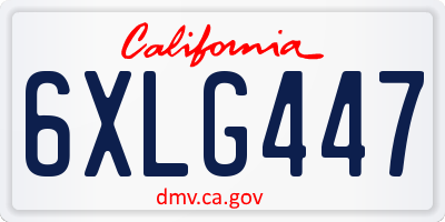 CA license plate 6XLG447