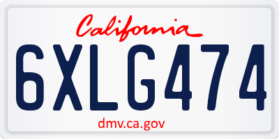CA license plate 6XLG474