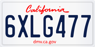 CA license plate 6XLG477