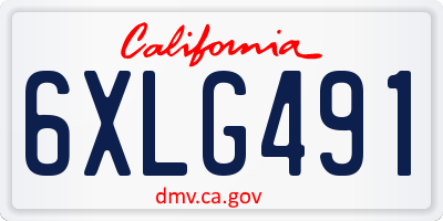 CA license plate 6XLG491