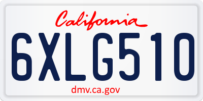 CA license plate 6XLG510