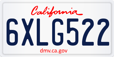 CA license plate 6XLG522