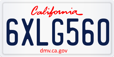 CA license plate 6XLG560