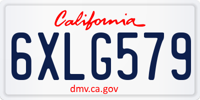 CA license plate 6XLG579