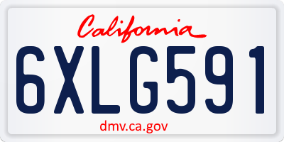 CA license plate 6XLG591