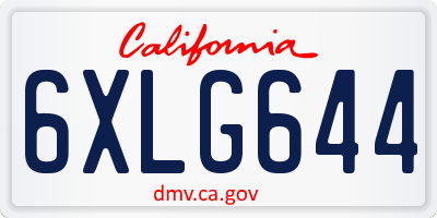 CA license plate 6XLG644