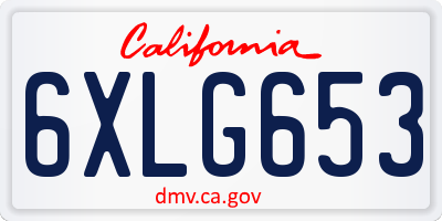 CA license plate 6XLG653