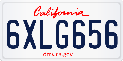 CA license plate 6XLG656