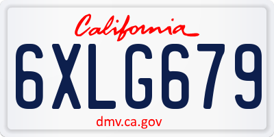CA license plate 6XLG679