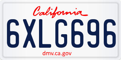 CA license plate 6XLG696