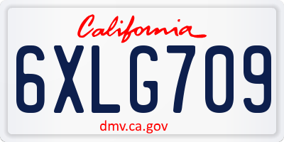 CA license plate 6XLG709