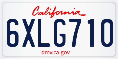 CA license plate 6XLG710