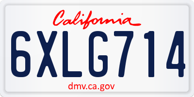 CA license plate 6XLG714