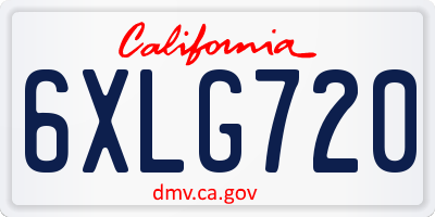 CA license plate 6XLG720