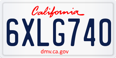 CA license plate 6XLG740