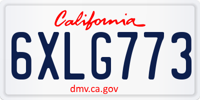 CA license plate 6XLG773