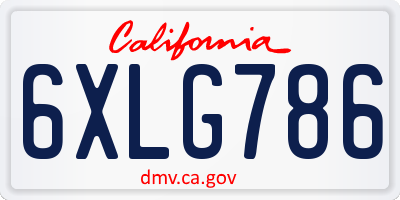 CA license plate 6XLG786