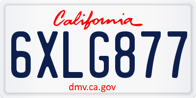 CA license plate 6XLG877