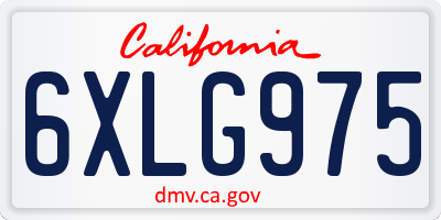 CA license plate 6XLG975