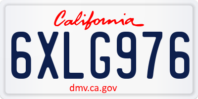 CA license plate 6XLG976