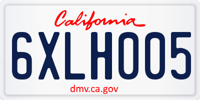 CA license plate 6XLH005