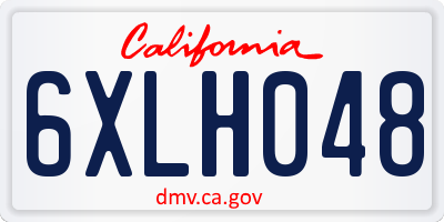 CA license plate 6XLH048