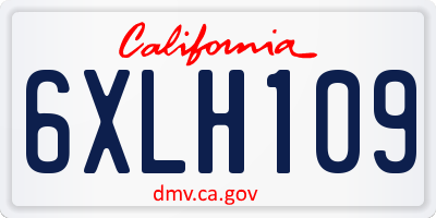 CA license plate 6XLH109